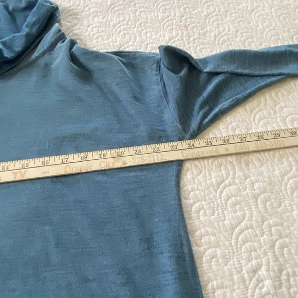 Pure Jill Indigo Cowl Neck Tunic Top Minimalist Chic Loungewear Relaxed Fit - Picture 10 of 11